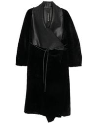 Blancha - Leather-Panelled Shearling Coat - Lyst
