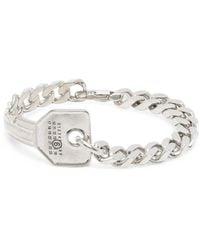 MM6 by Maison Margiela - Key-Pendant Curb-Link Bracelet - Lyst