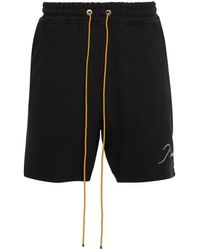 Rhude - Logo-embroidered Piqué Shorts - Lyst