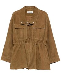 Rohe - Drawstring-Waist Suede Jacket - Lyst