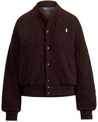 Polo Ralph Lauren - Bomber Jacket Cable-Knit Wool - Lyst