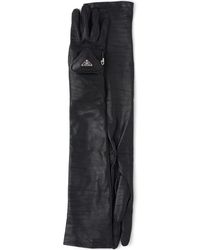 Prada Zipped Pouch Long Gloves - Black
