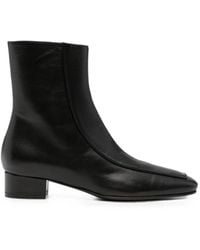 Herbert Levine - Shadow Ban Square-Toe Leather Ankle Boots - Lyst