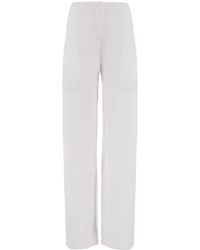 Ferragamo - Patch-Detail Linen-Blend Trousers - Lyst