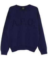 A.P.C. - A. P.C. Logo-Detail Crew-Neck Sweater - Lyst