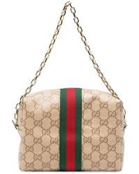 Gucci - Gg Supreme Web-Stripe Clutch Bag - Lyst