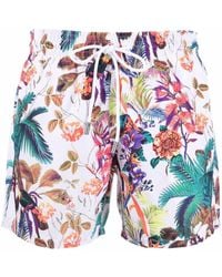 Etro Tropical Print Swim Shorts - White