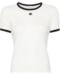 Courreges - Courrèges Contrast Cotton T-Shirt - Lyst