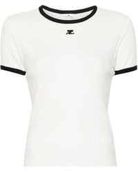 Courreges - Courrèges Contrast Cotton T-Shirt - Lyst