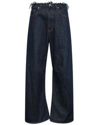 MM6 by Maison Margiela - Frayed Wide-Leg Jeans - Lyst