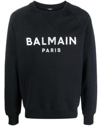 Balmain Logo-print Raglan Sweatshirt - Black