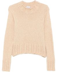 Moncler - Logo-Patch Cable-Knit Sweater - Lyst