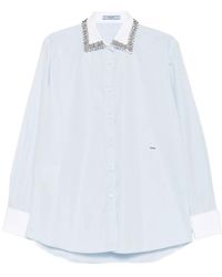 Prada - Crystal-Embellished Poplin Shirt - Lyst