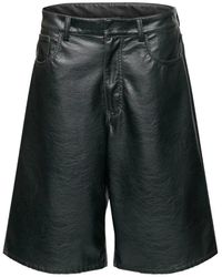 MM6 by Maison Margiela - Faux-Leather Knee-Length Shorts - Lyst