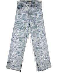 Who Decides War - Distressed-Finish Straight Jeans - Lyst