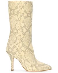 natural snakeskin booties