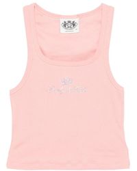 Sporty & Rich - Juicy Rhinestone-Embellished Cropped Tank Top - Lyst