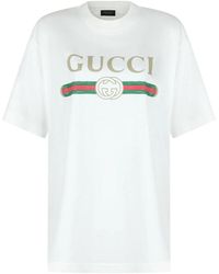 Gucci - Cotton Jersey And Silk T-Shirt - Lyst