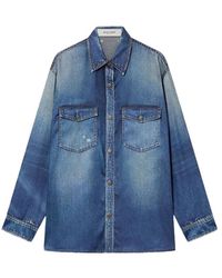 Golden Goose - Oversized Shirt With A Lived-In Denim Effect - Lyst