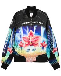 CASABLANCA - Floral-Print Bomber Jacket - Lyst