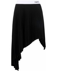 Coperni Asymmetric Pleated Skirt - Black