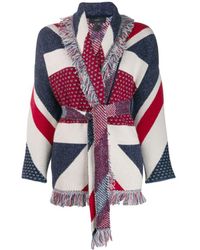 Alanui Fringe Trim Cardi-coat - Blue