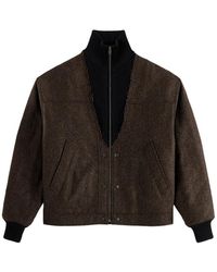 Maison Margiela - Herringbone-Pattern Zipped Bomber Jacket - Lyst