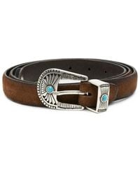 Eraldo - Engraved-Buckle Leather Belt - Lyst