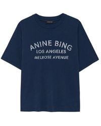 Anine Bing - Cade Logo-Detail Short-Sleeve T-Shirt - Lyst