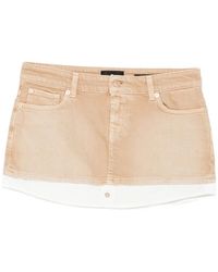 7 For All Mankind - Button-Fastening Mini Skirt - Lyst