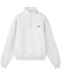 Jacquemus - Gros Grain Zip-Up Cotton Sweatshirt - Lyst