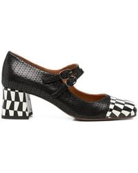 Chie Mihara - Volcano Check-Pattern Double-Strap Pumps - Lyst