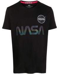 Alpha Industries - Nasa Graphic-Print Cotton T-Shirt - Lyst
