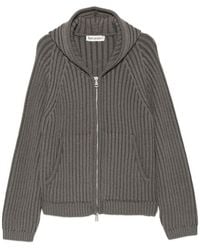 Our Legacy - Hooded Ribbed Knit Wool Sweatshirt Merino Sweater - Lyst