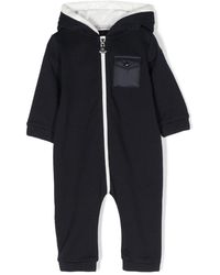 Moncler - Logo-Patch Zipped Hoodie Romper - Lyst