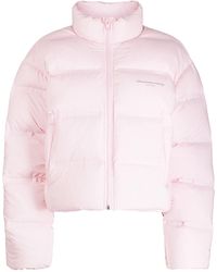 Alexander Wang - Reflective-Logo Cropped Puffer Jacket - Lyst