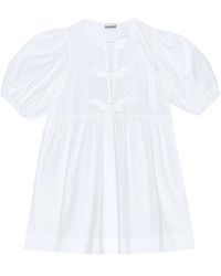 Ganni - Organic Cotton Mini Dress - Lyst