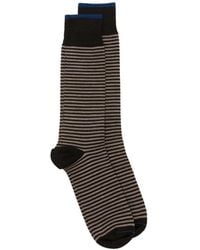 ANT45 - Thin Short Striped Ribbed-Knit Socks - Lyst