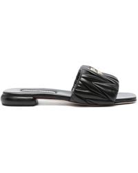 Miu Miu - Matelassé Leather Sandals - Lyst