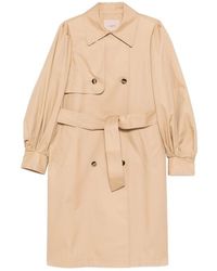 Twinset - Double Breasted Gabardine Trench Coat - Lyst