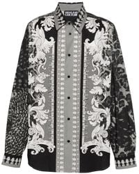 Versace - Animalier Barocco-Print Cotton Shirt - Lyst