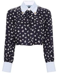 Prada - Clover-Print Silk Shirt - Lyst