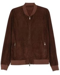 SANTORO - Suede Bomber Jacket - Lyst