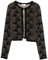 Elisabetta Franchi - Lace-Pattern Logo-Plaque Sweater - Lyst