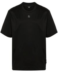 Fendi - Ff-plaque Cotton T-shirt - Lyst