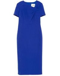 Roland Mouret - Asymmetric Pleated Midi Dress - Lyst