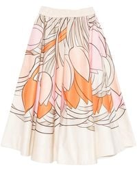 La DoubleJ - Skirt Ivory Floral Cotton - Lyst