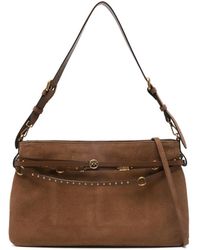 Pinko - Studded-Strap Logo-Details Shoulder Bag - Lyst