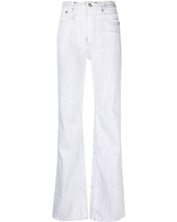 R13 - Jane Crackled-effect Wide-leg Jeans - Lyst