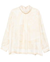 Carven - Patterned High-Neck Top - Lyst